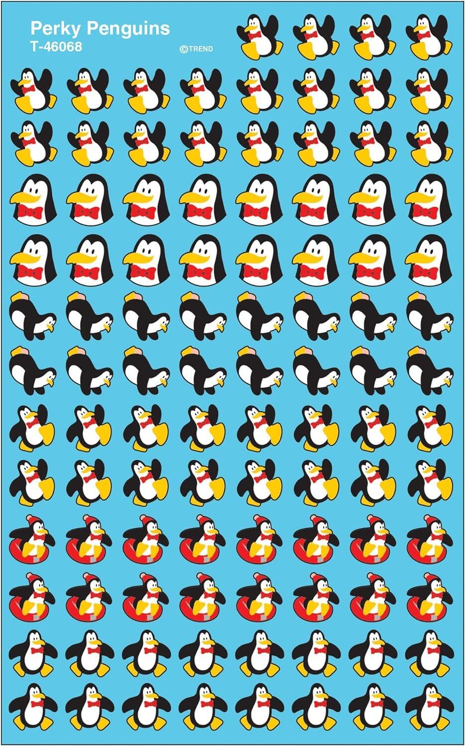 Autocollants Enfants | Perky Penguins (Pingouins gais) Petits Stickers Enseignants x 800 (T46068)