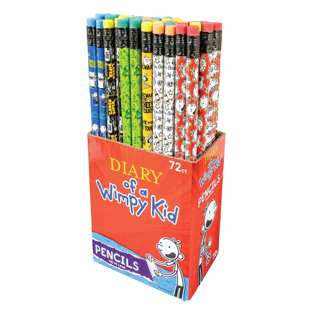 Papeterie Wimpy Kid  | 72 x Crayons HB au Motif Amusant Diary of a Wimpy Kid