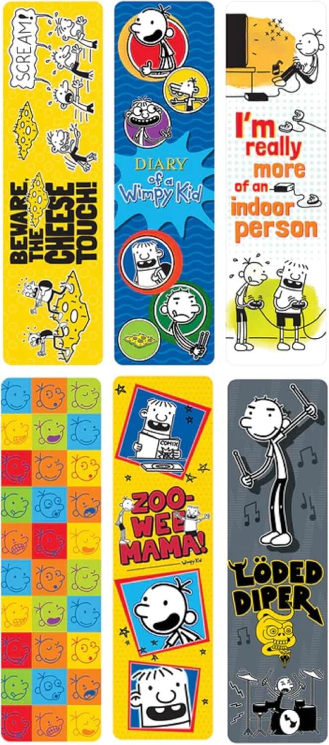 Papeterie Wimpy Kid  | 36 x Diary of a Wimpy Kid Marques Pages en 6 Motifs Colorés