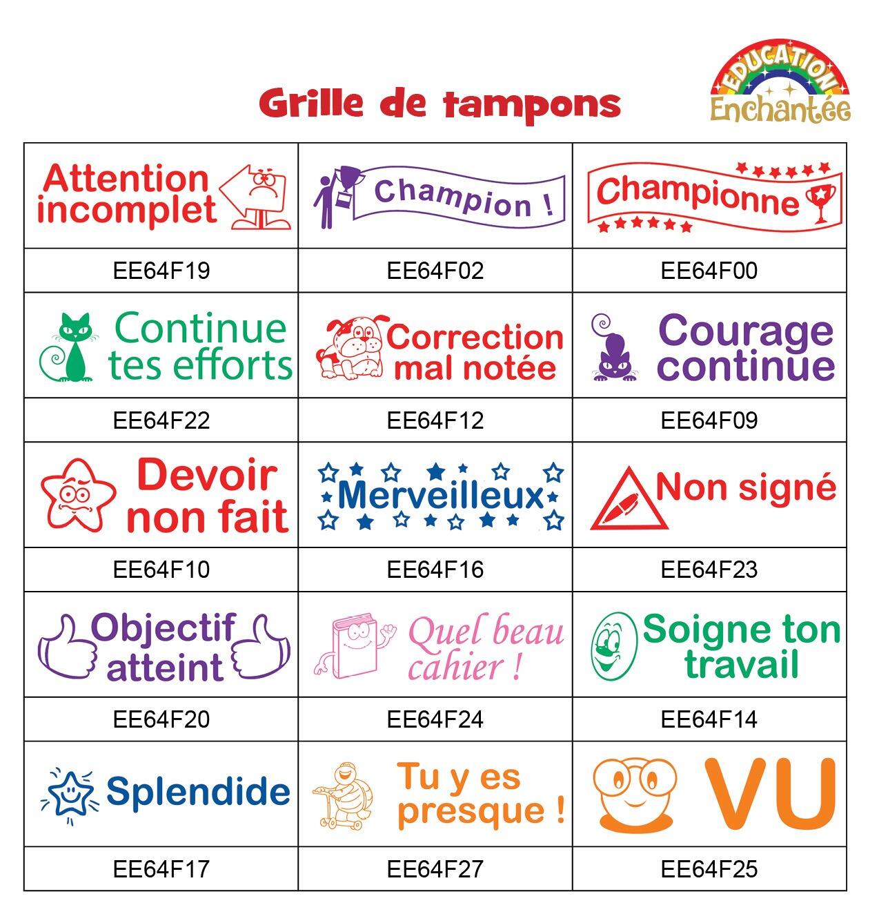 Tampons Enseignants  | Fournitures Scolaires - Tampons Assortiment