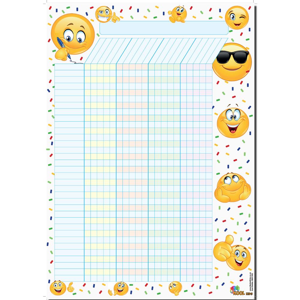 Reward Chart | Kool Smiles Emoji Tableau de Récompense Poster Plié