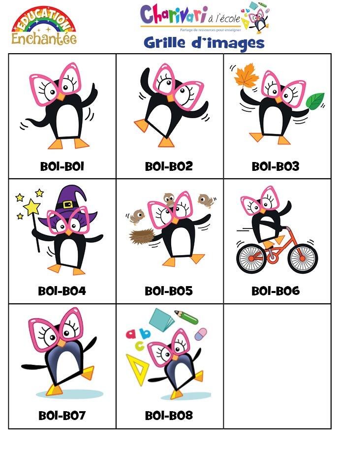 Badges Ecole | Charivari à l'Ecole (Pingouin) Badges Personnalisés Enseignant