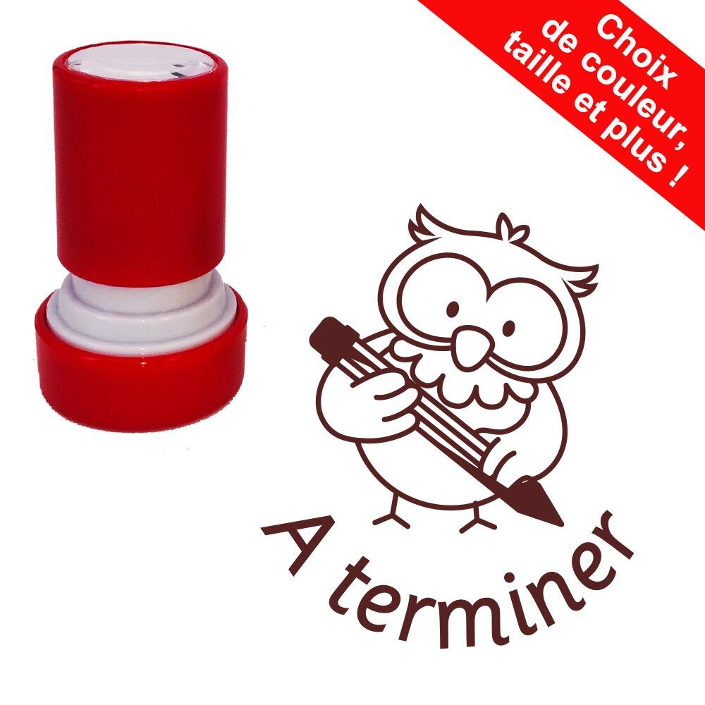 Tampons Enseignants | A terminer Tampon Auto-Encreur, Motif Hibou Mignon. Choix de Couleur / Taille