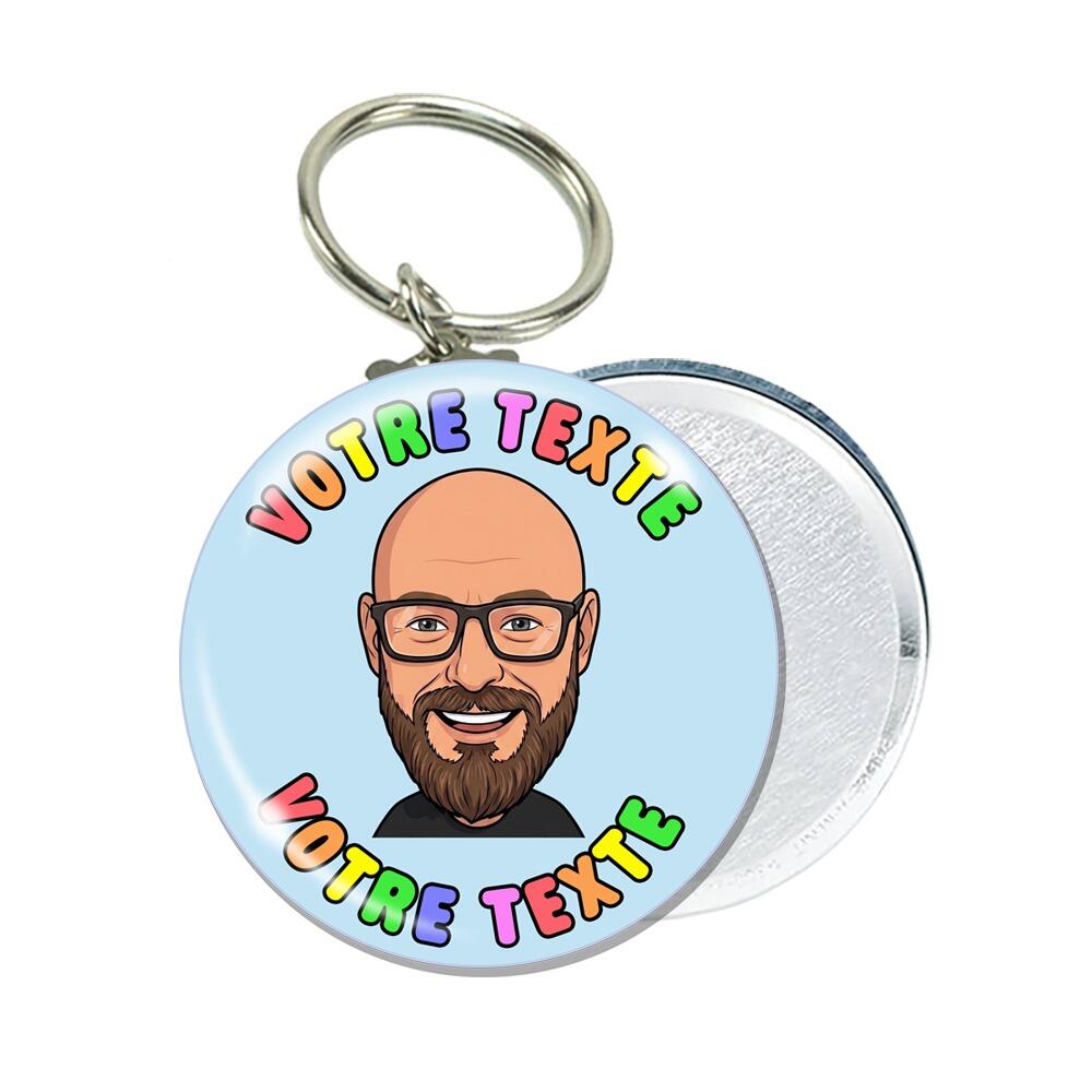 Porte-clés Selfie Personnalisés  | Votre Portrait à L'Infin i! Porte-clés Photo/Avatar/Selfie