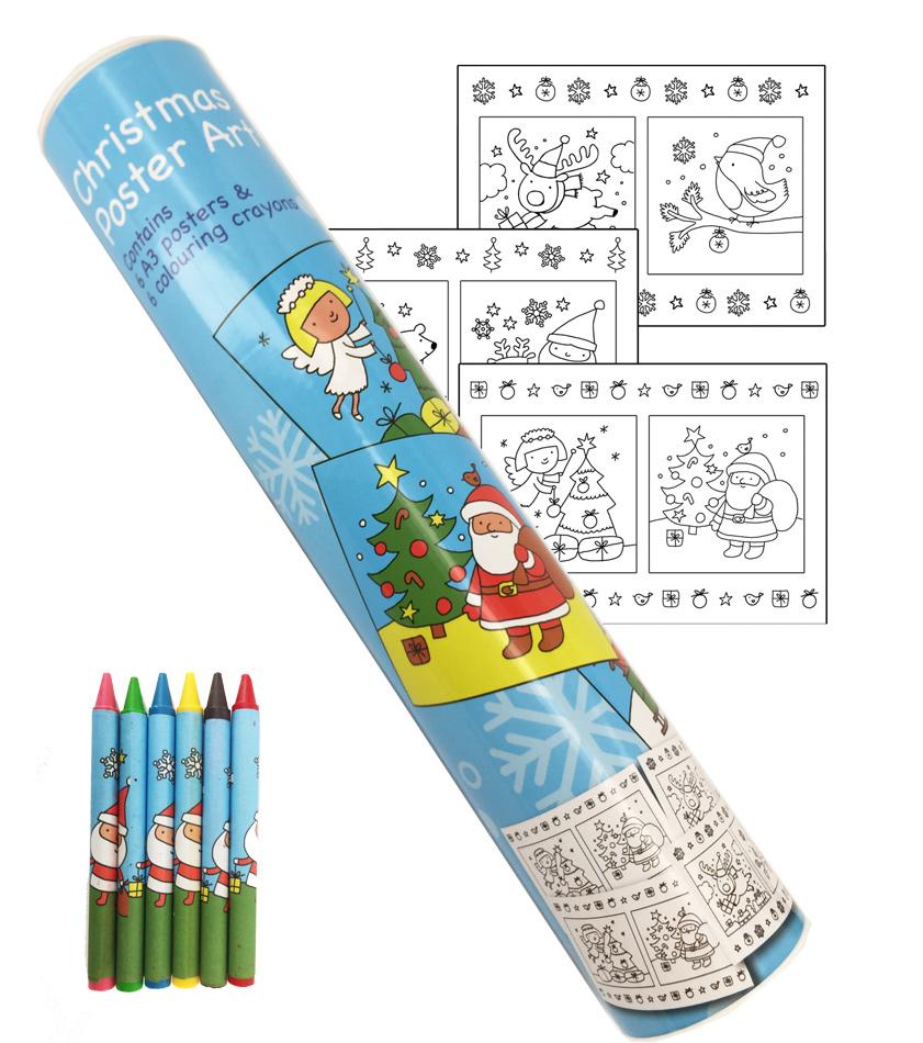 Cadeaux Classe | Ensemble Tube Affiches Coloriages de Noël