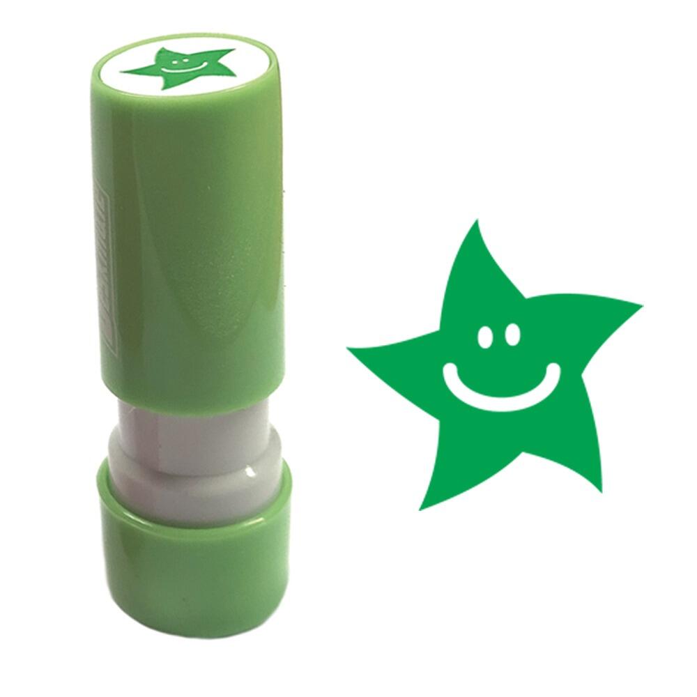 Tampons Fidélités | Etoile Smiley Vert Tampon Encreur Mini / Tampon de fidélité - 8mm