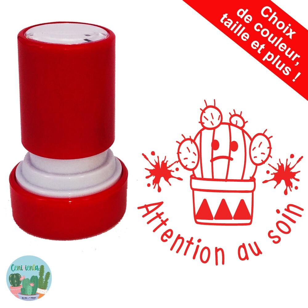 Tampons Enseignants | Attention au Soin Tampons Auto-Encreurs de Cenicienta. Illustré Cactus Mignon