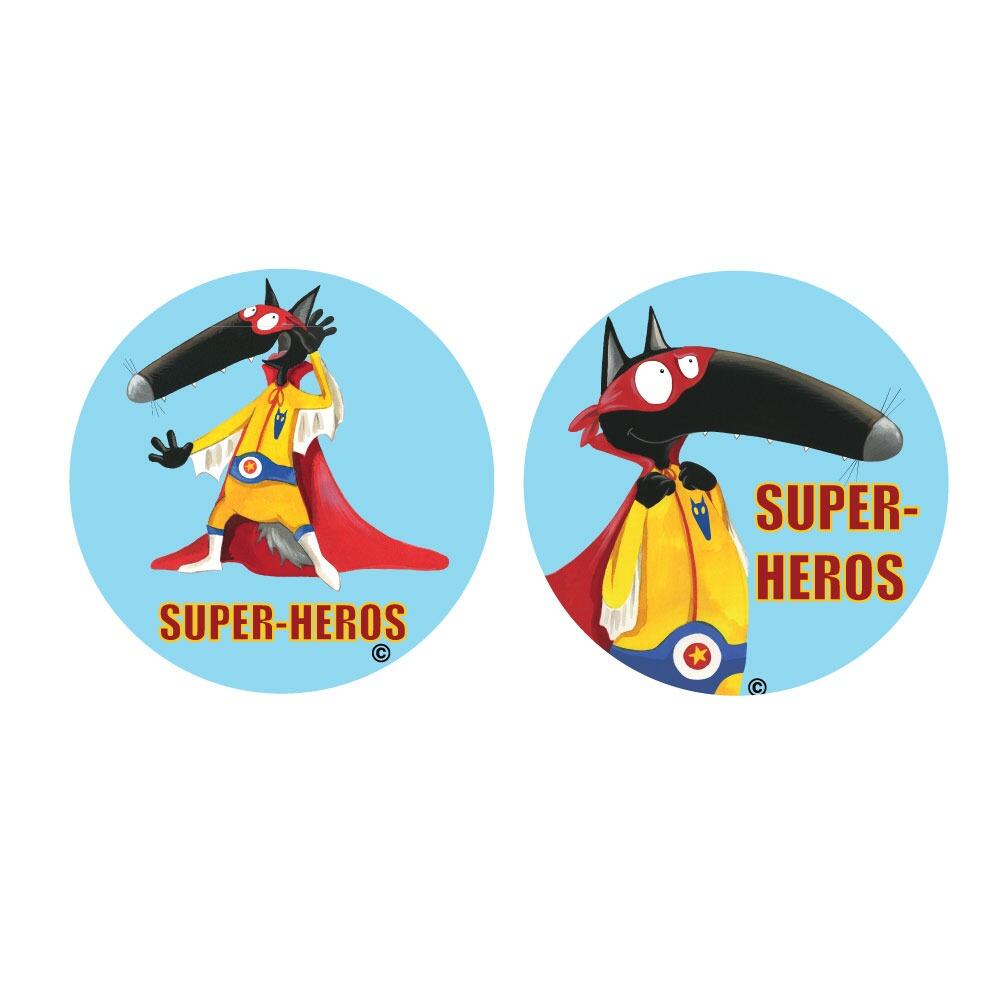 Stickers Super-héros Loup | Récompenses Ludiques pour Motiver les Élèves / Enfants !