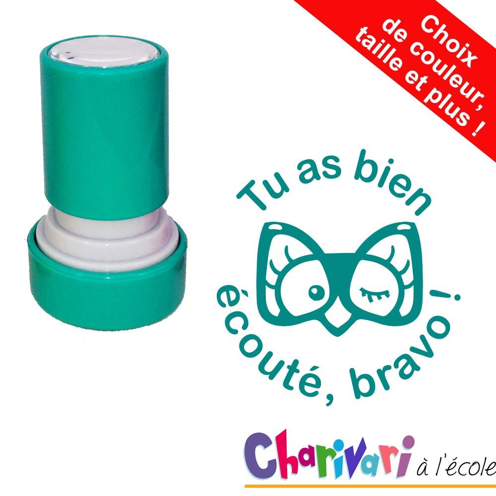 Tampons: Charivari à l'Ecole | Tu as bien écouté, bravo ! Tampon Auto-Encreur, Choix: Couleur/Taille