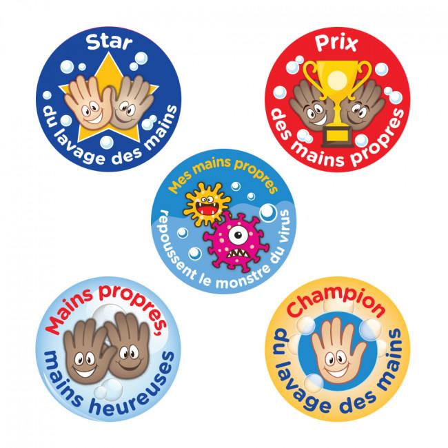 Stickers Parents / Enseignants | Lavage des Mains Autocollants Récompense Pour Les Enfants