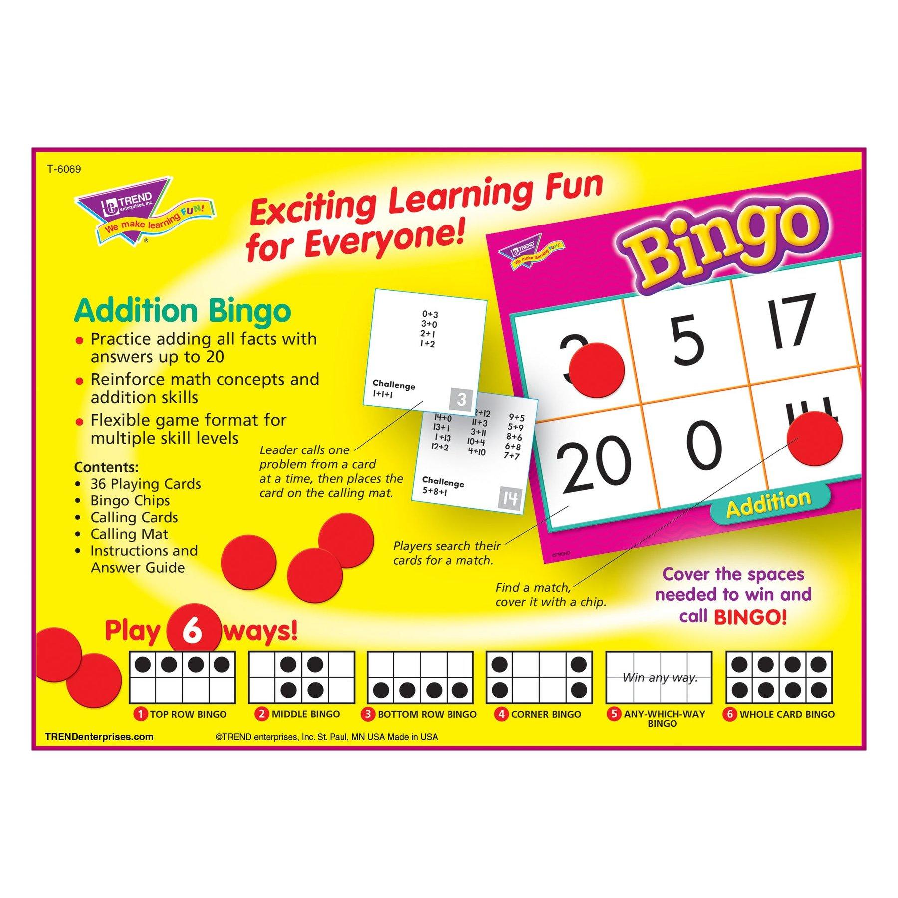Jeu Educatif | Jeu de Bingo Addition (Maths) pour 3-36 Joueurs