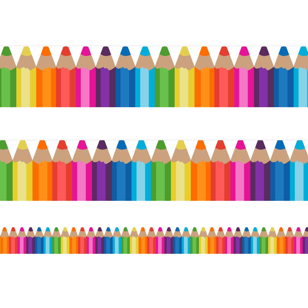 Bordures Affichage Ecole | Crayons Colorées Bordures d'Affichages Classe