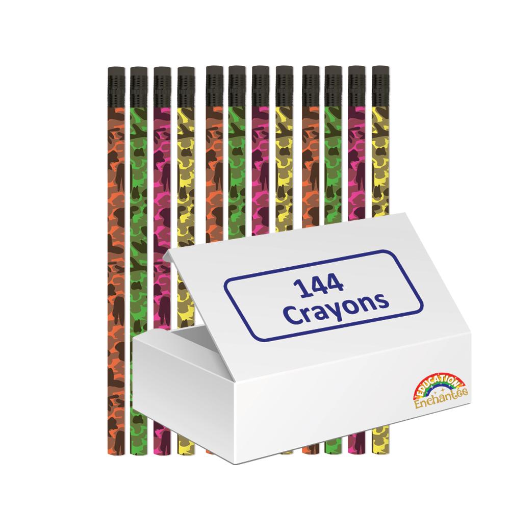 Cadeaux Classe | Camouflage Colorés Crayons de Papier x 144 Boîte de Valeur