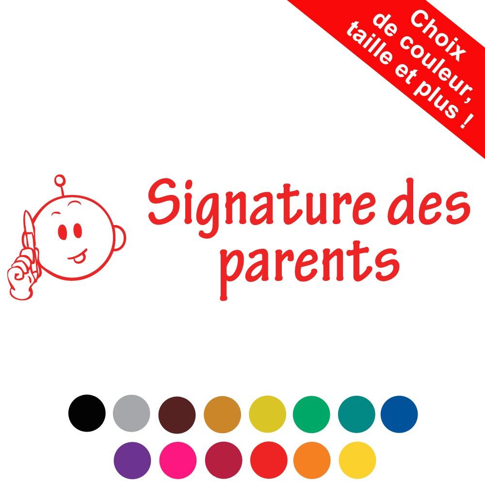 Tampons Bout de Gomme | Signature des parents Tampons Auto-encreurs Enseignants Personnalisable