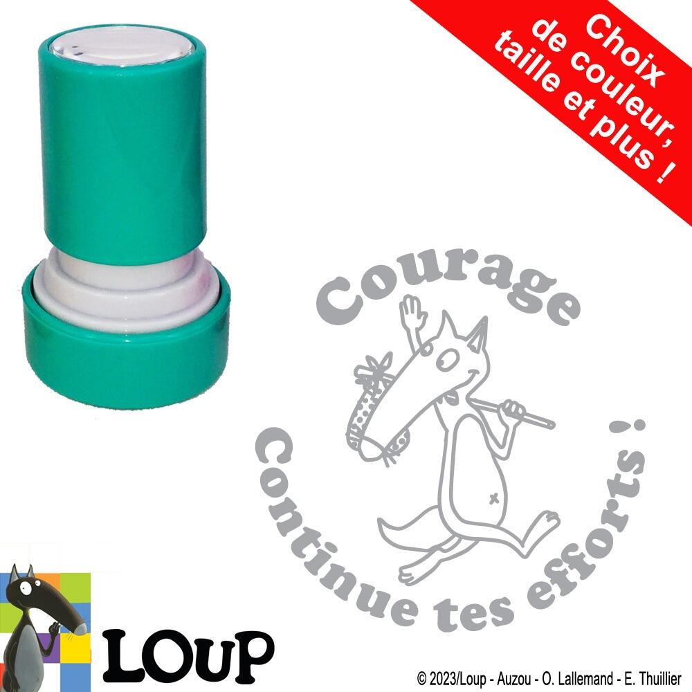 Les Tampons Loup | Courage Continue tes efforts ! Tampons Enseignants Loup (Auzou). Réencrable 22mm