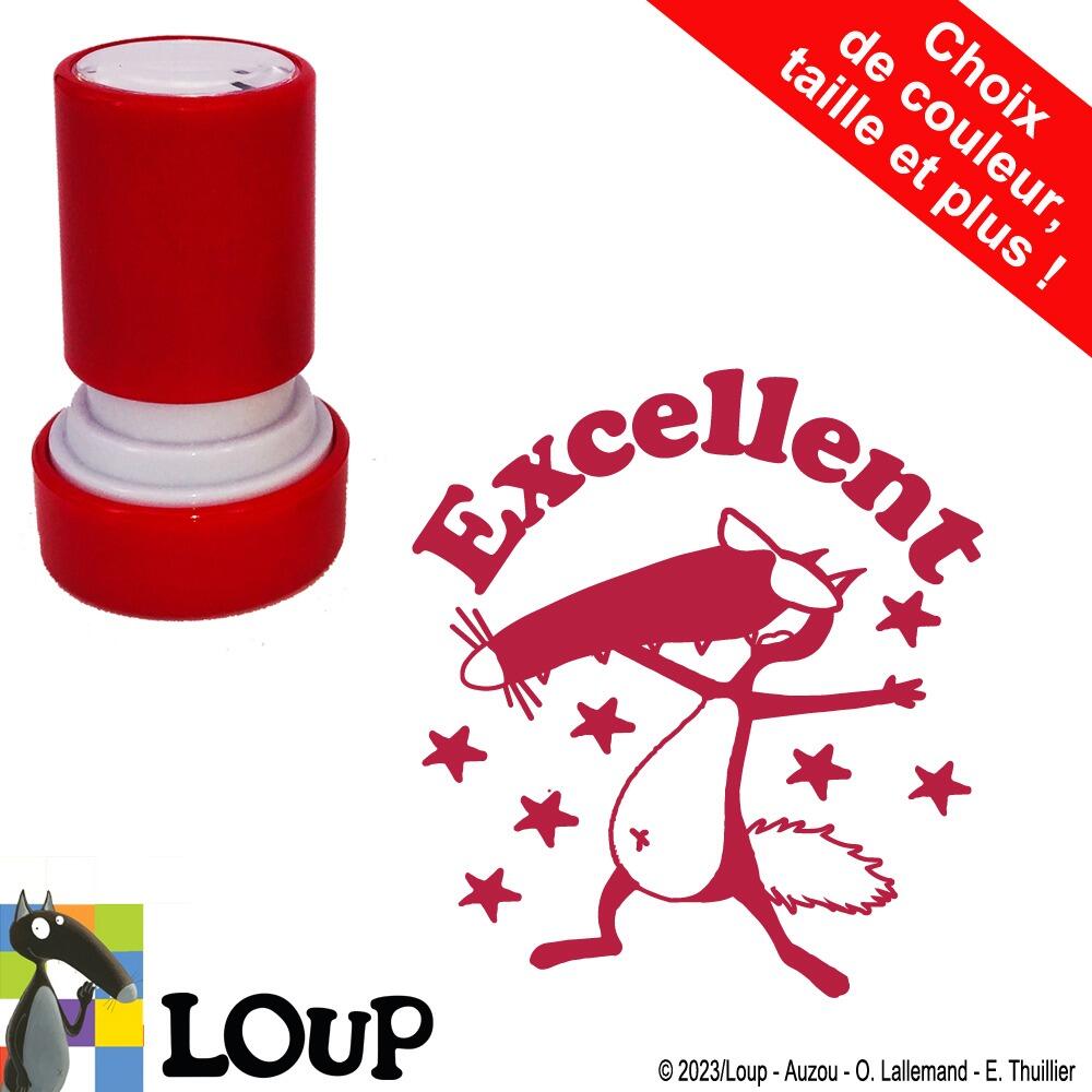 Tampons Enseignants de Loup | Excellent Tampons Encreurs Ecole Loup (Wolf/Auzou). Réencrable 22mm