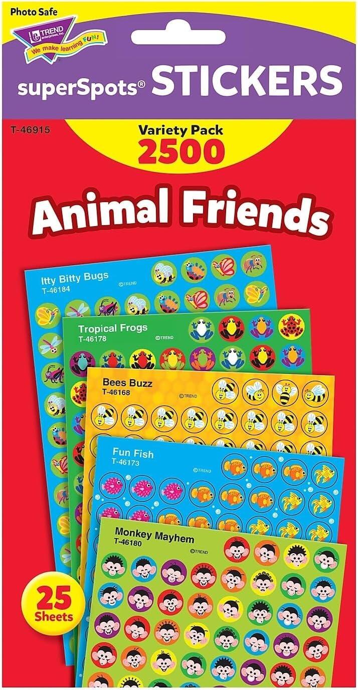 Stickers Enseignants | 2500 Animal Friends (Animaux) Autocollants Pour Les Enfants (T46915)