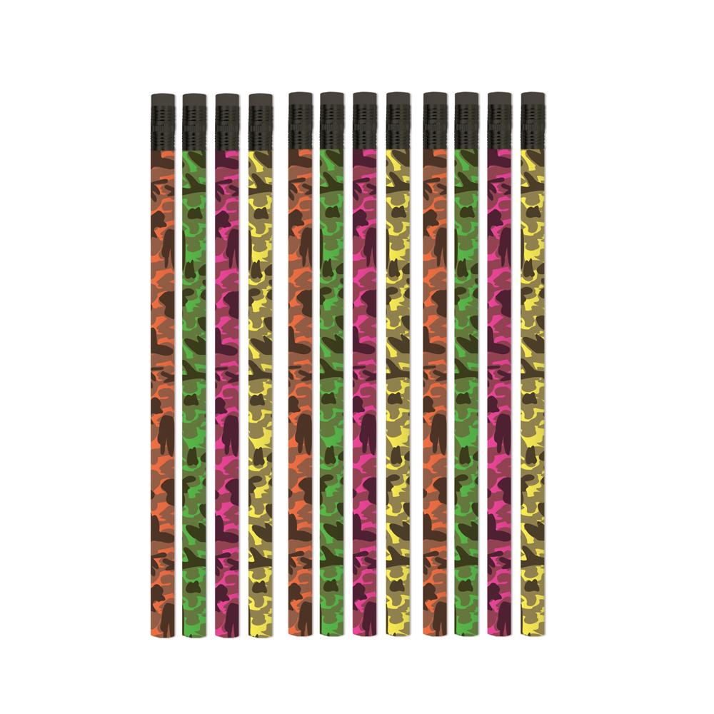 Crayons HB | Camouflage Coloré Crayons de Papier x 12