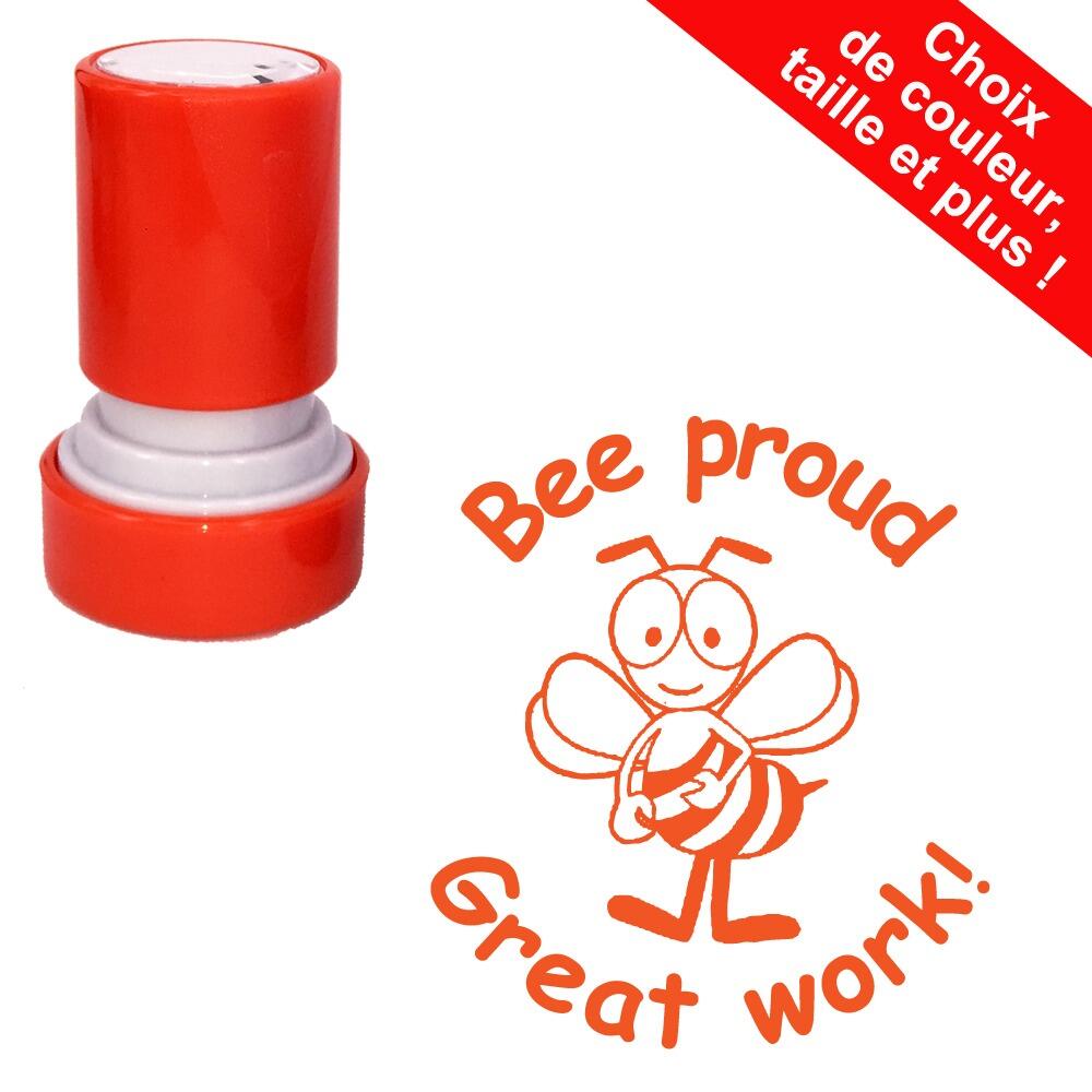 Tampons Enseignants | Bee proud Great work Tampon Auto-Encreur Anglais, Choix de Couleur/Taille