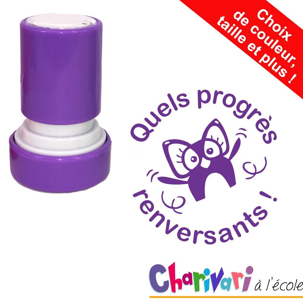 Tampon: Charivari à l'Ecole | Quels progrès renversants ! Tampon Auto-Encreur, Choix: Couleur/Taille