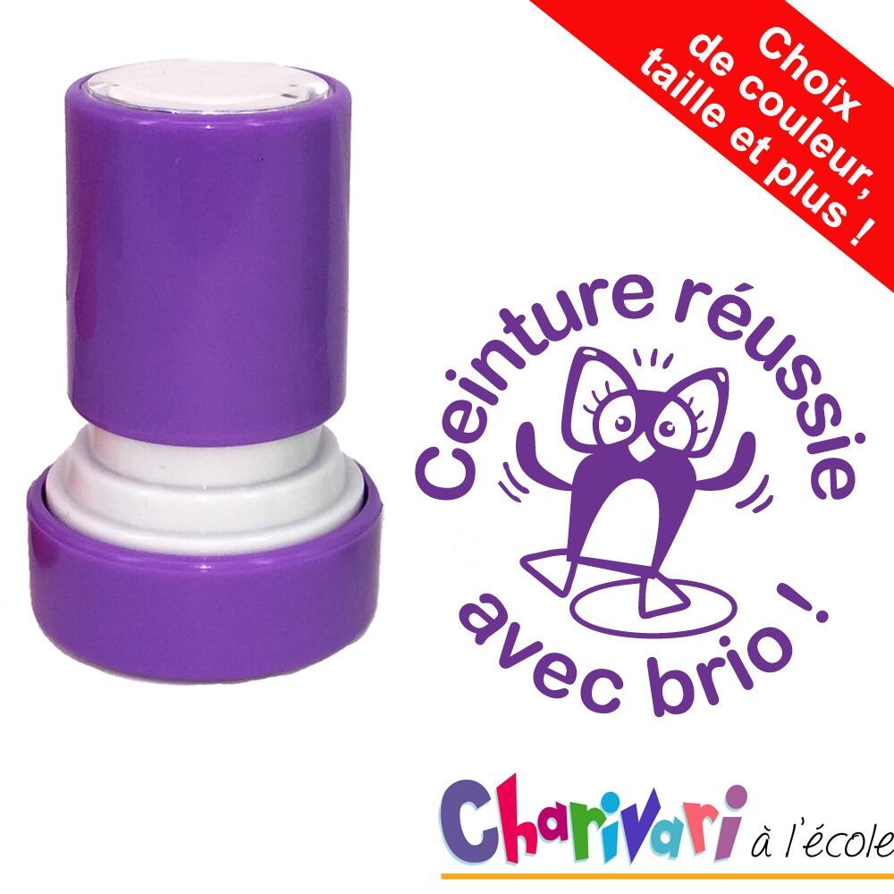 Tampons Charivari | Ceinture réussie avec brio! Tampon Encreur Enseignant, Choix de Couleur/Taille