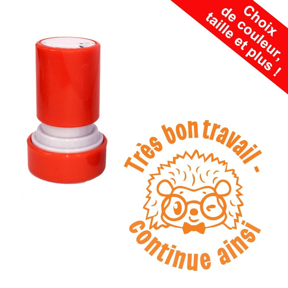 Tampon Enseignant | Très bon travail - continue ainsi Tampon Auto- Encreur, Motif Hérisson Mignon