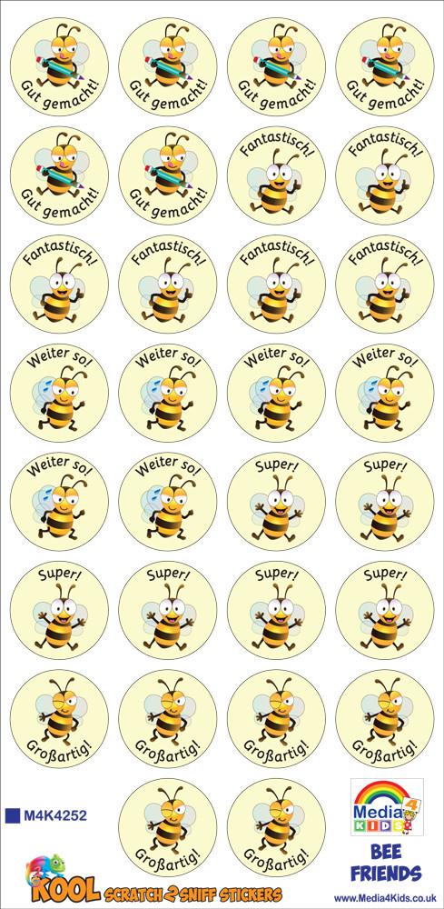 Autocollants Récompense | Stickers Parfumés Allemand, Bee Friends