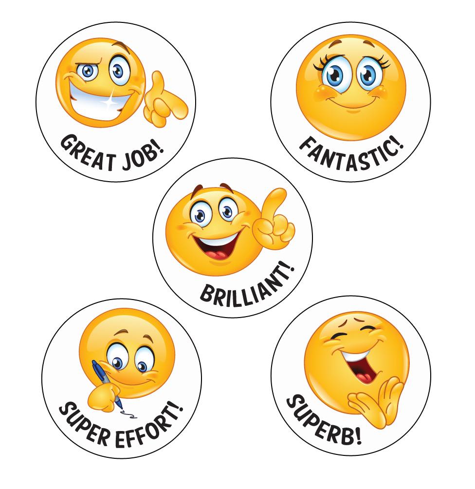 Stickers Anglais | Wow! Emoji Autocollants de Récompense Anglais x 125