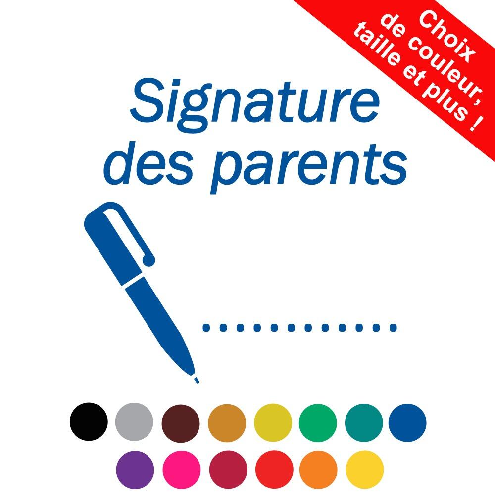 Tampons Enseignants | Signature des parents Tampon Encreur Avec Options Personnalisées