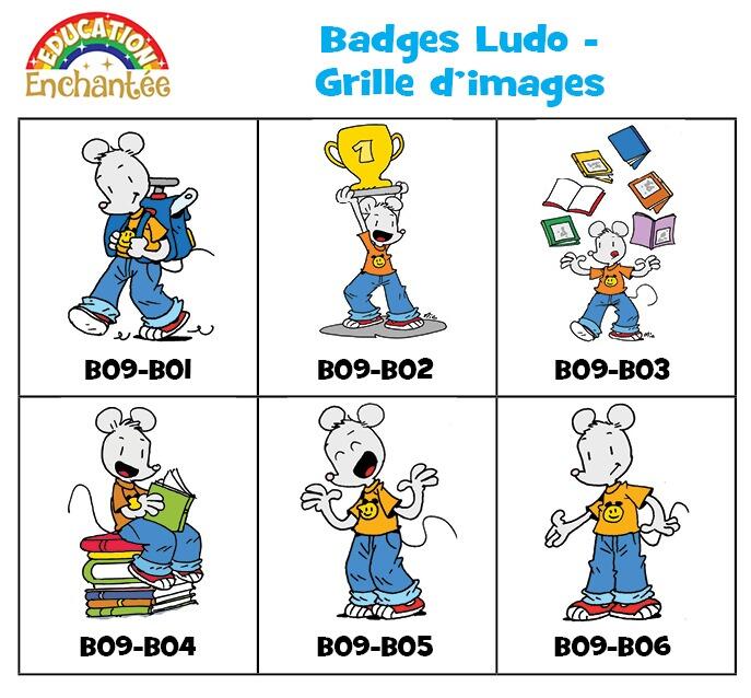 Badges Ecrire Avec Ludo | Badges de Ludo Pour Les Enseignants. Choix : Images / Texte / Polices