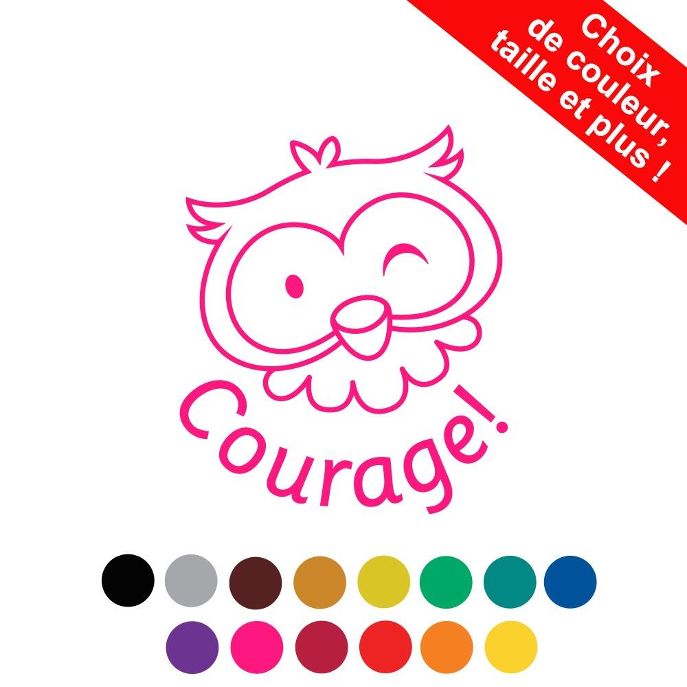 Tampon Enseignant | Courage! Tampon Auto-Encreur Pédagogique. Personnaliser: Police/Couleur/Taille