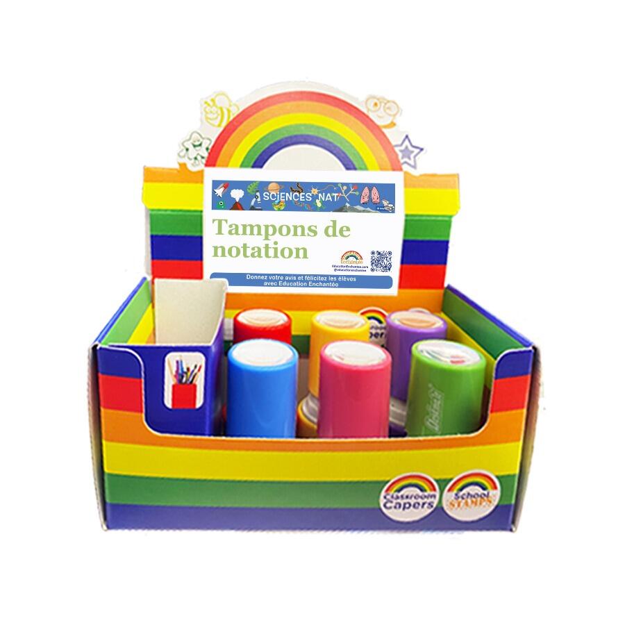 Tampons Enseignants | Coffret de 6-8 Tampons Auto-Encreurs Ecole Assortiment de Sciences Nat'