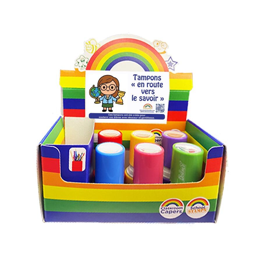 Tampons Enseignants | Coffret de 6-8 Tampons Auto-Encreurs Assortiment de en_route_vers_le_savoir