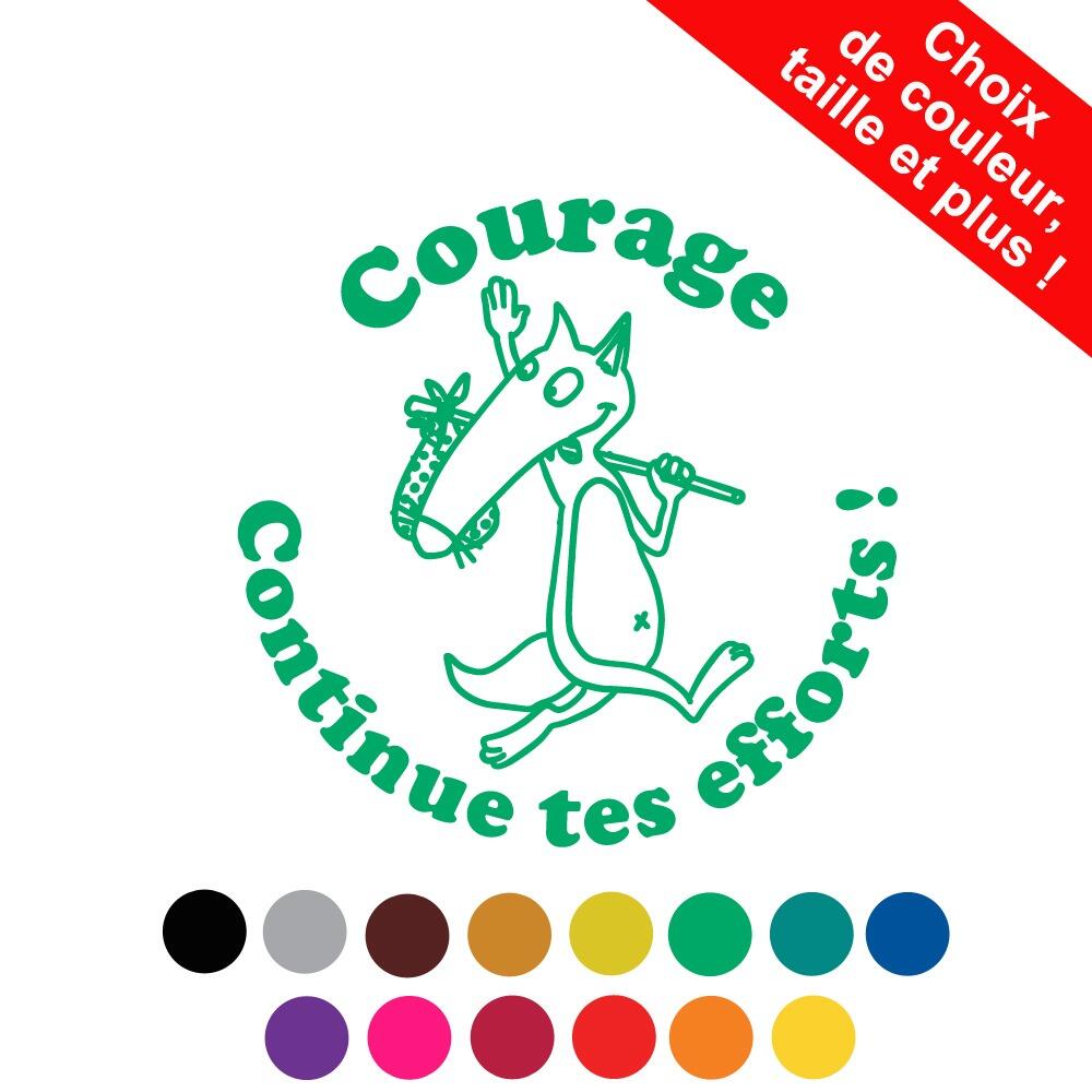 Tampons Loup (Auzou) | Courage Continue tes efforts ! Tampon Encreur Ecole Personnalisés Réencrable
