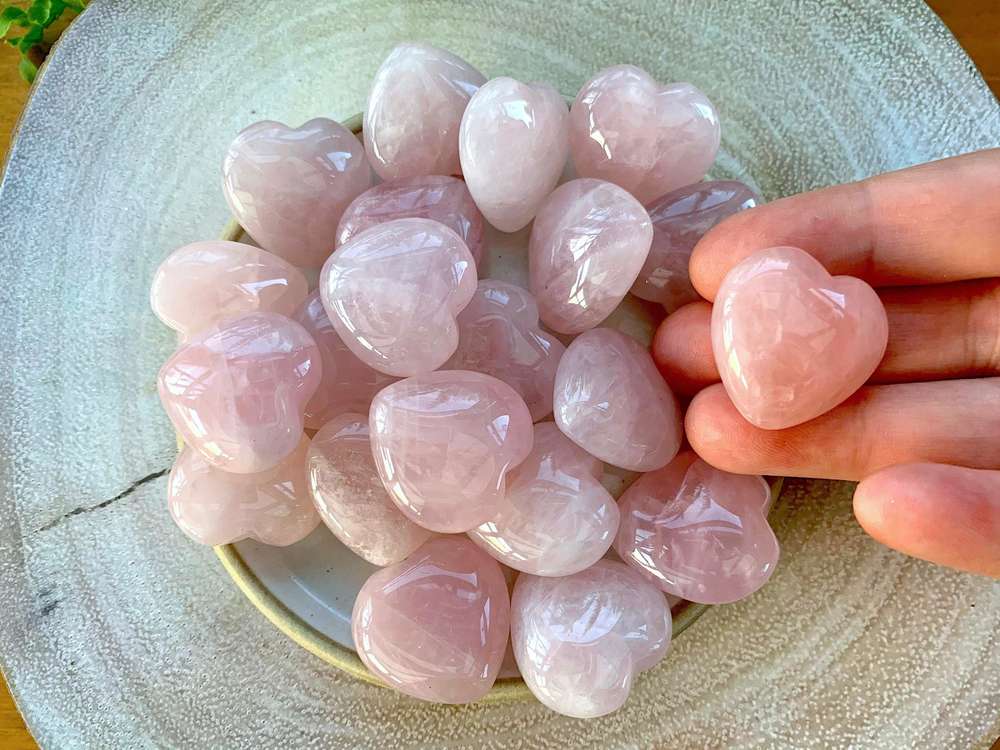 Rose Quartz Small Crystal Heart for Love, Self Love & Compassion, The Holistic Hamper, online crystal shop UK