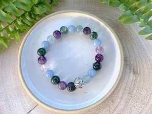 Aquarius Zodiac Crystal Birthstone Bracelet, The Holistic Hamper, online crystal shop UK