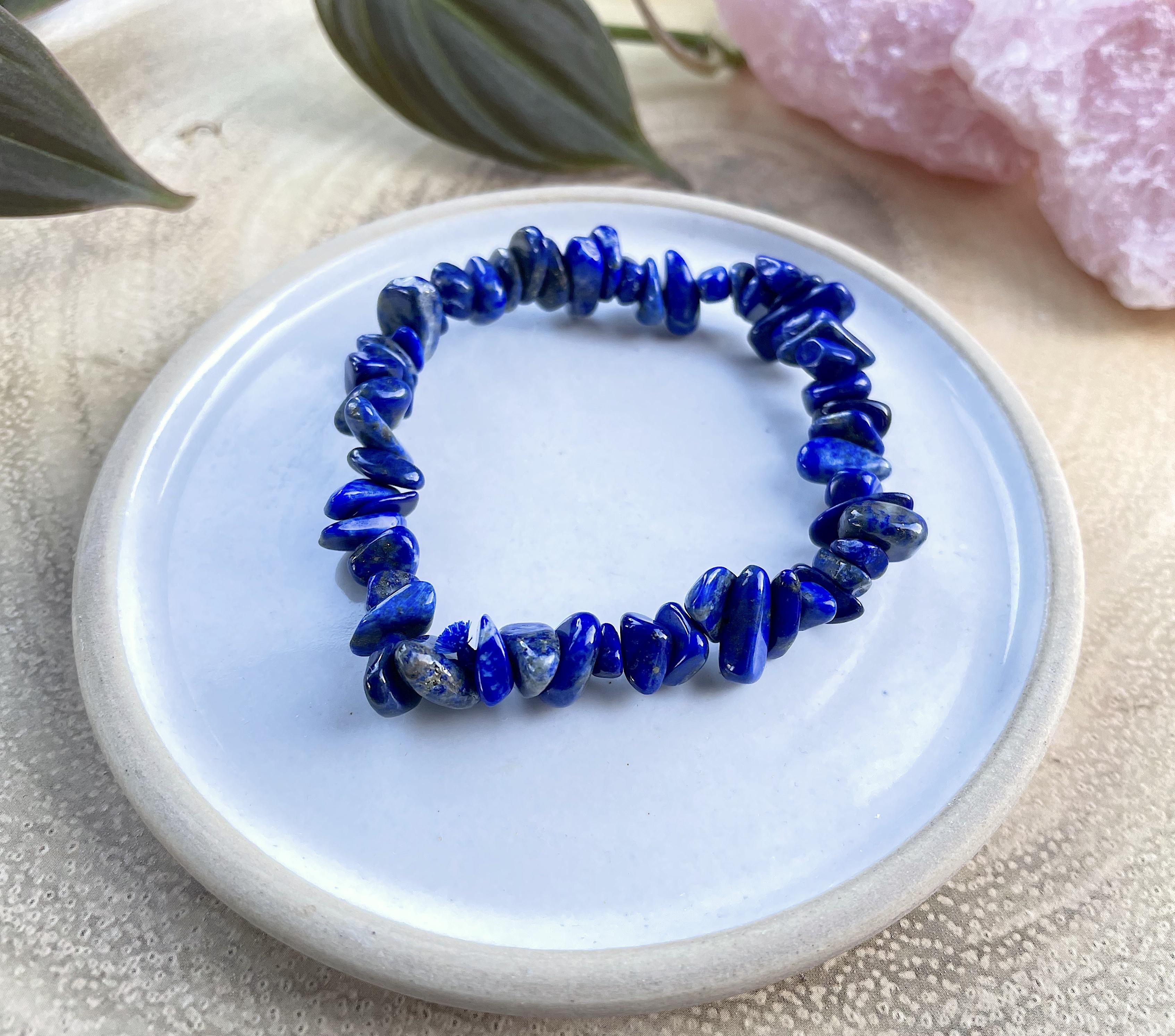 Blue Lapis Lazuli Crystal Chip Bracelet, The Holistic Hamper, online crystal shop UK