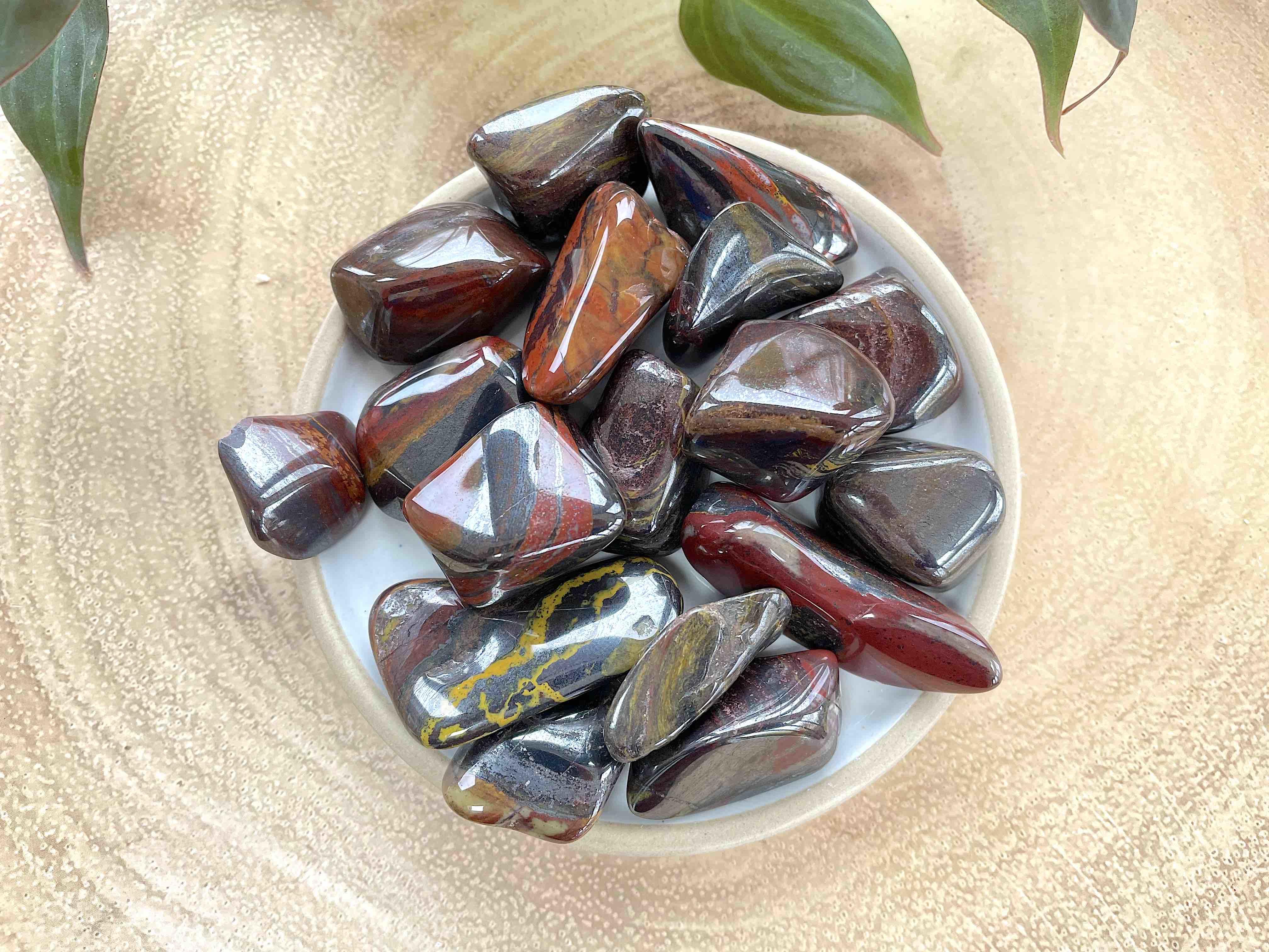 Tiger Iron Tumble Stones, UK Online Crystal Shop, Buy crystals
