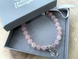 Madagascar rose quartz sterling silver charm bracelet handmade to order, the holistic hamper crystals UK