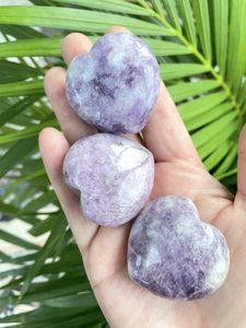 group of lepidolite purple mica crystal heart, the holistic hamper UK online crystal shop