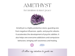 amethyst crystal information card