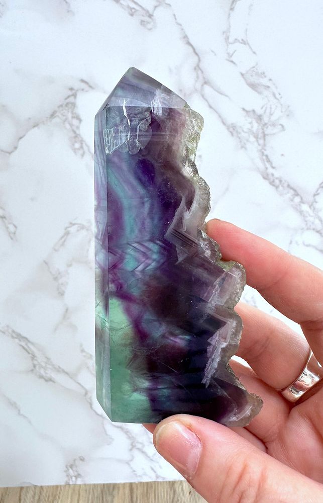 high quality rainbow fluorite points with rough edge, The Holistic hamper crystals