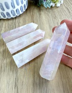 aura rose quartz towers, crystal towers from the holistic hamper crystals