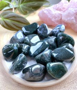 Green Moss Agate Crystal Tumble Stone, Crystal Online Shop