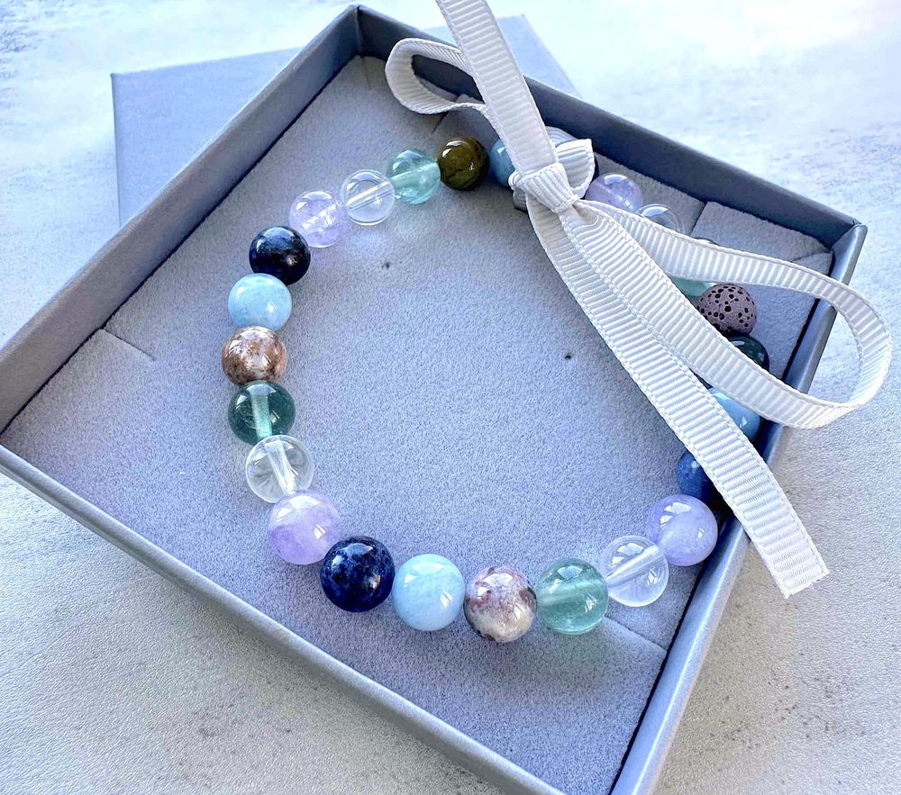 self love and discovery, protection and emotional support healing crystal bracelet