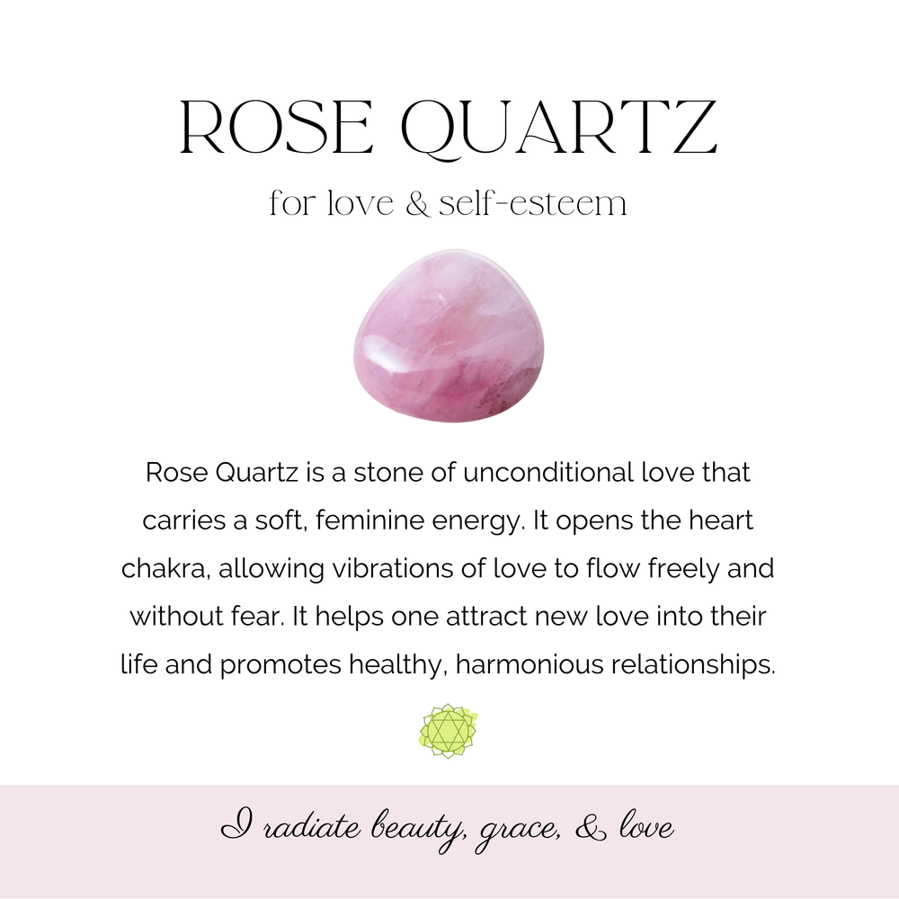 Rose Quartz Crystal Information Card