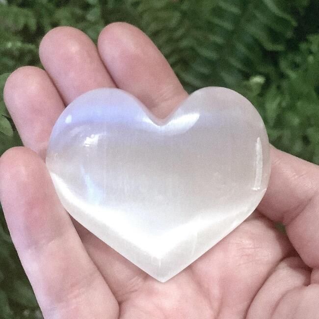 White Selenite Hearts Carved Beautifully - Calmness & Meditation