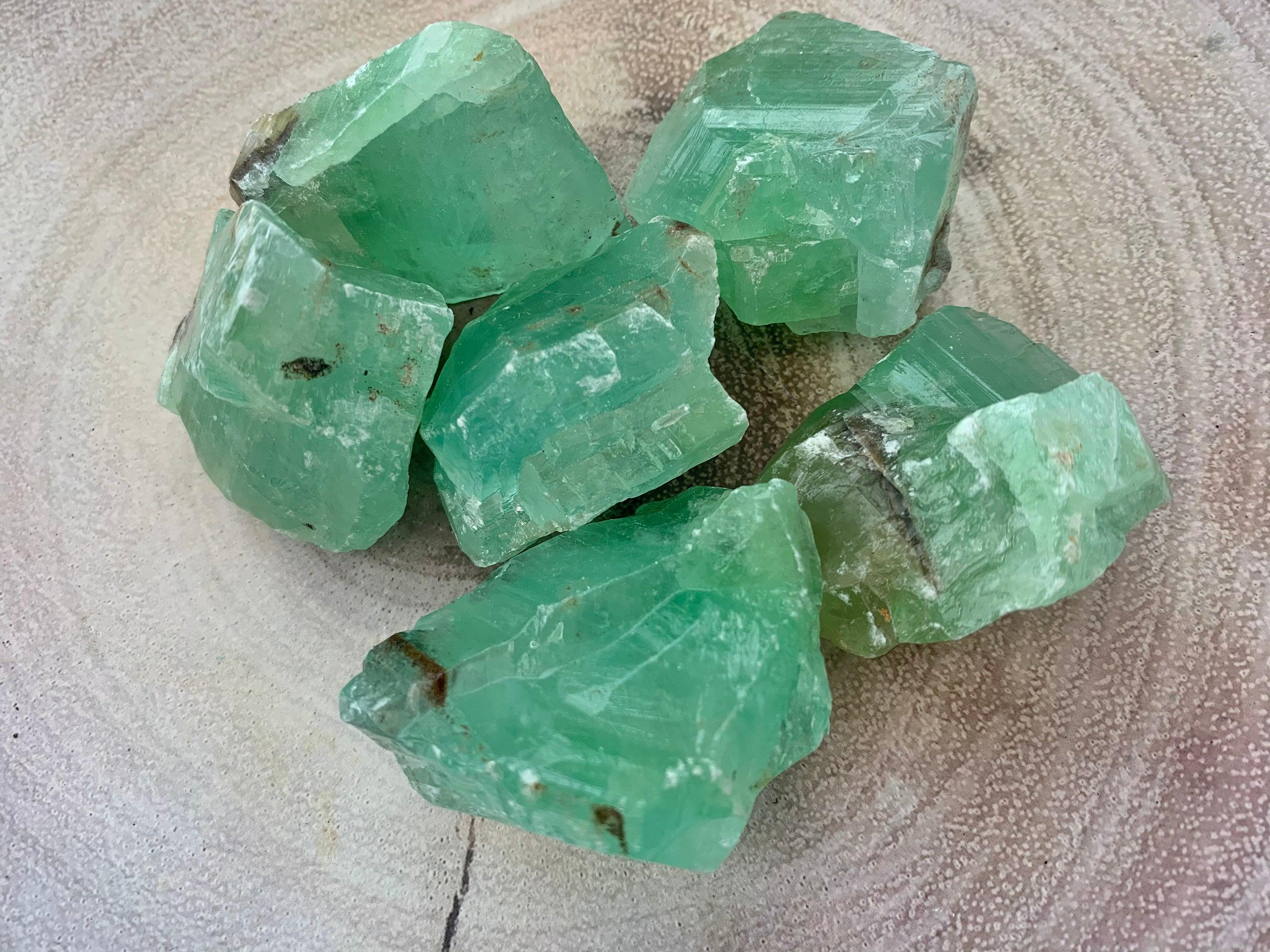 Raw green calcite, The Holistic Hamper, online crystal shop UK