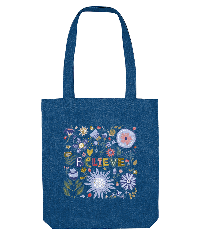 petrol believe tote bag for women and girls, the holistic hamper