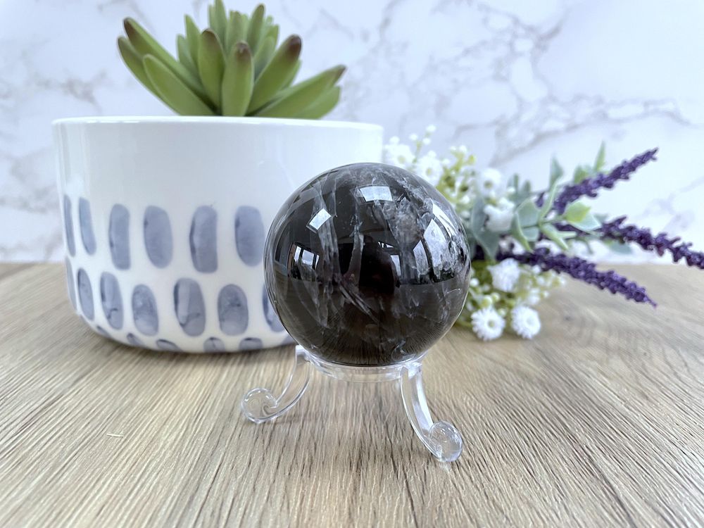 black moonstone crystal sphere, the holistic Hamper crystals UK online shop